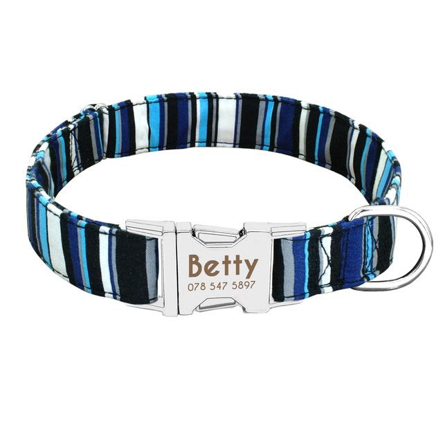 Trendy Print Nylon Dog Collar With Metal Personalised Buckle - Shop & Dog