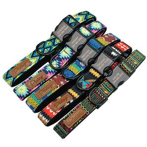 Tribal Print Dog Collar With Personalised Nameplate Buckle - Shop & Dog